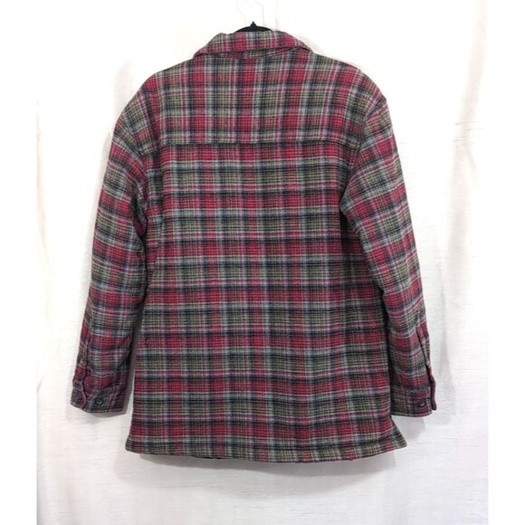 Cherokee Shirt Jacket Men's MEDIUM Quilted Lined Plaid Flannel Shacket w/Pockets - Picture 2 of 16